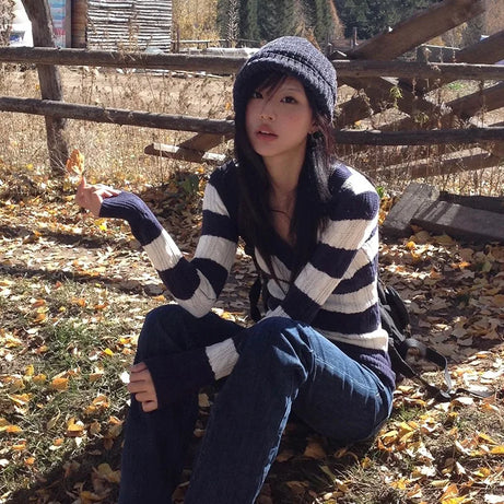 Autumn Stroll Striped Sweater