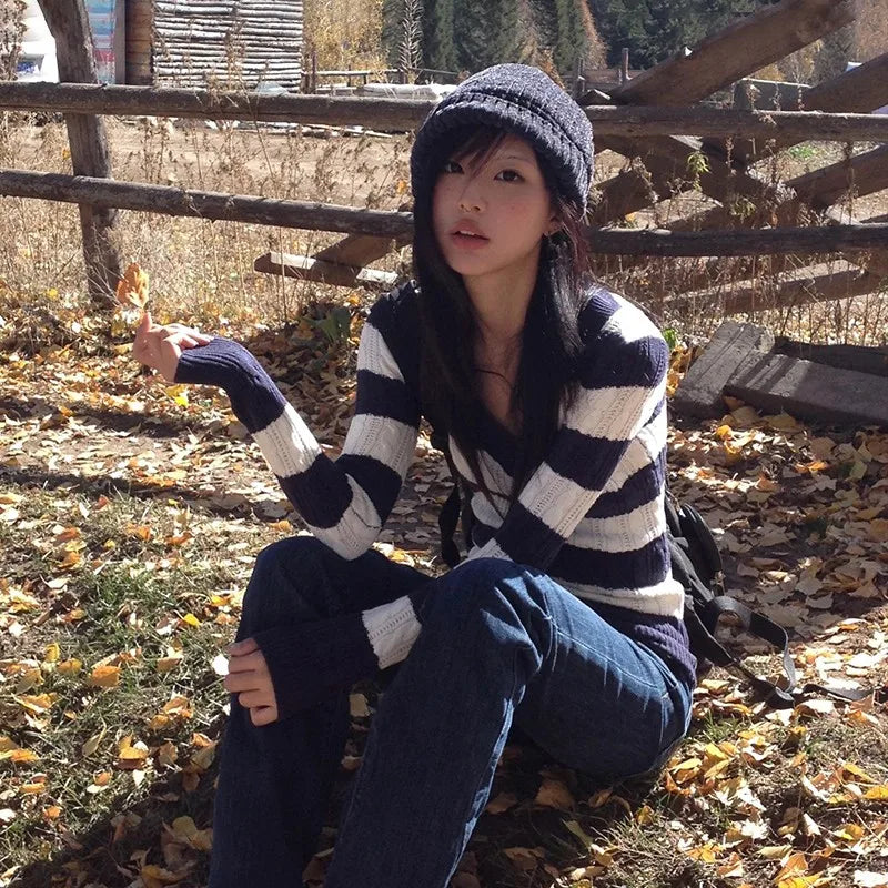 Autumn Stroll Striped Sweater