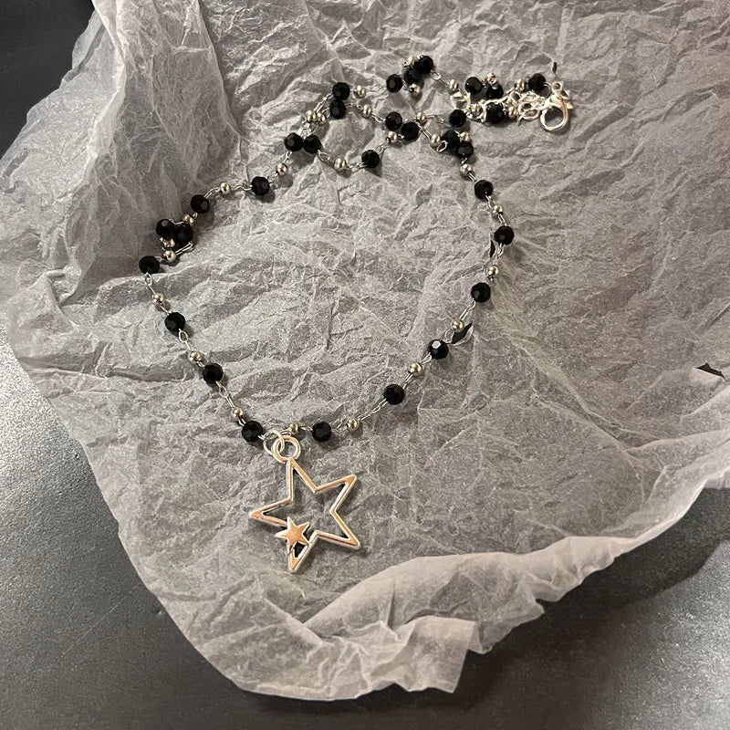 Dark Charm Layered Necklace Set