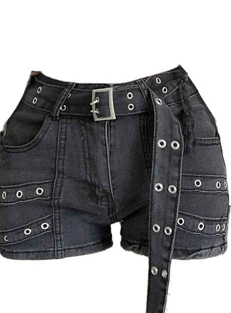 Metalcore Grommet Denim Shorts