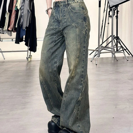 Klassische Jeans mit weitem Bein der 2000er