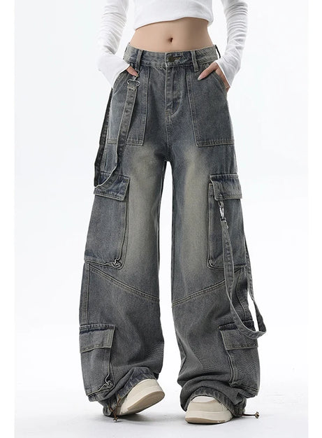 Cargo-Jeans mit extrem weitem Bein