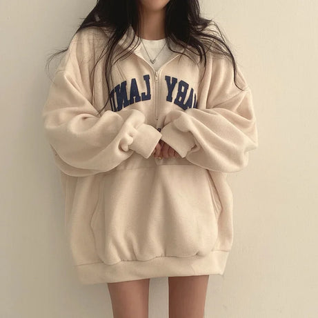 Retro Campus Half-Zip Hoodie