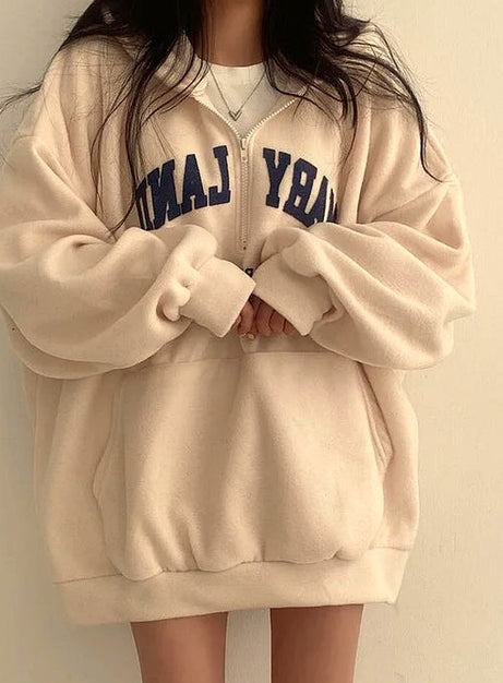 Retro Campus Half-Zip Hoodie