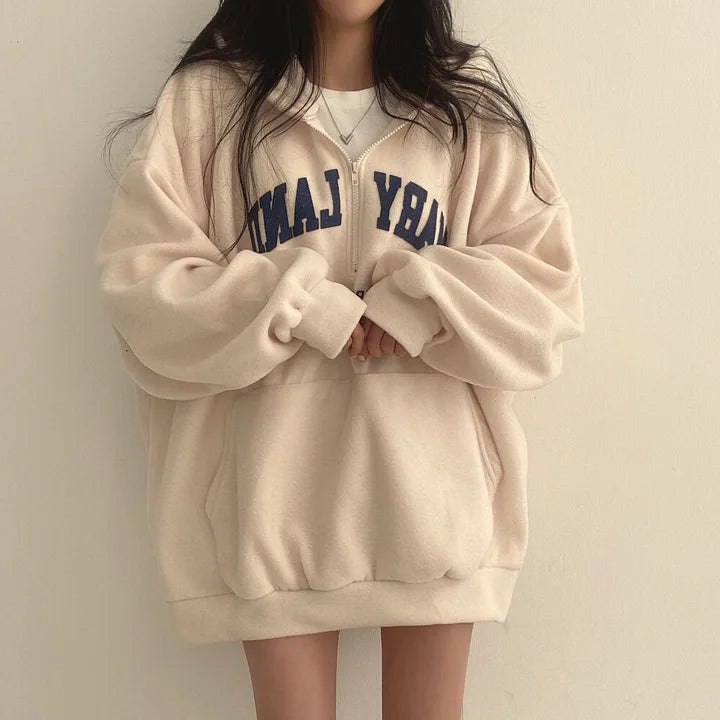 Retro Campus Half-Zip Hoodie