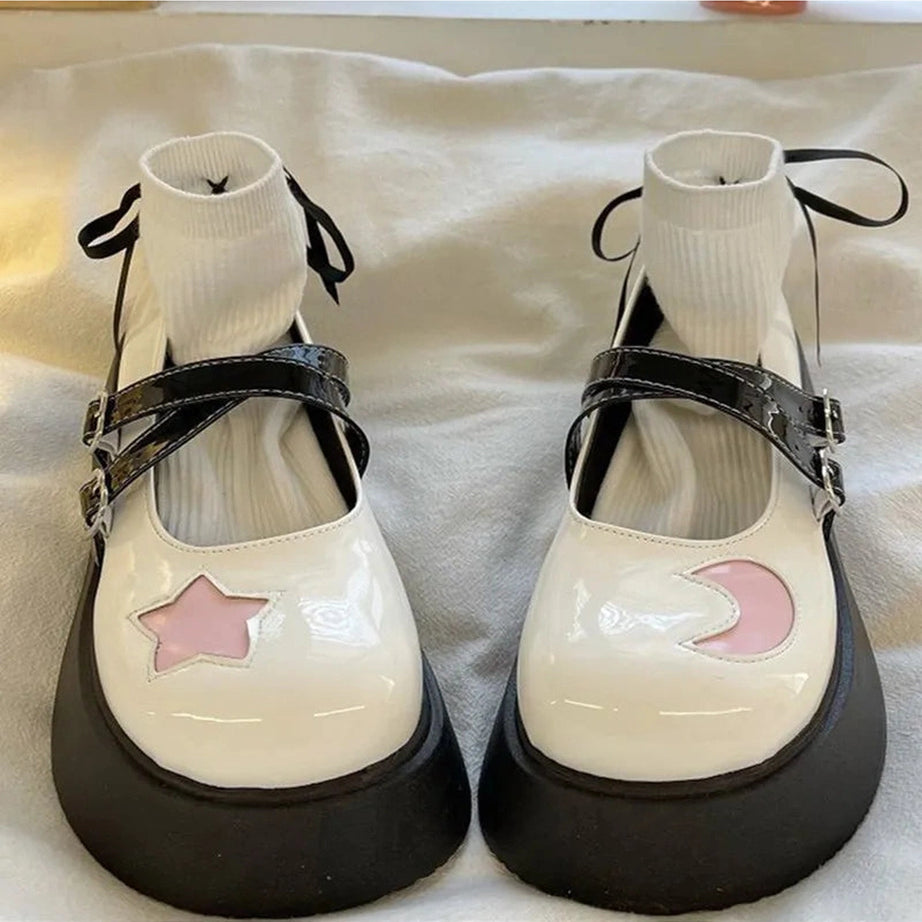 Moon & Star Kawaii Platform Mary Janes Shoes