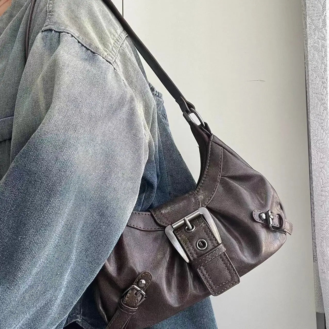 Mocha Grunge Mini Shoulder Bag