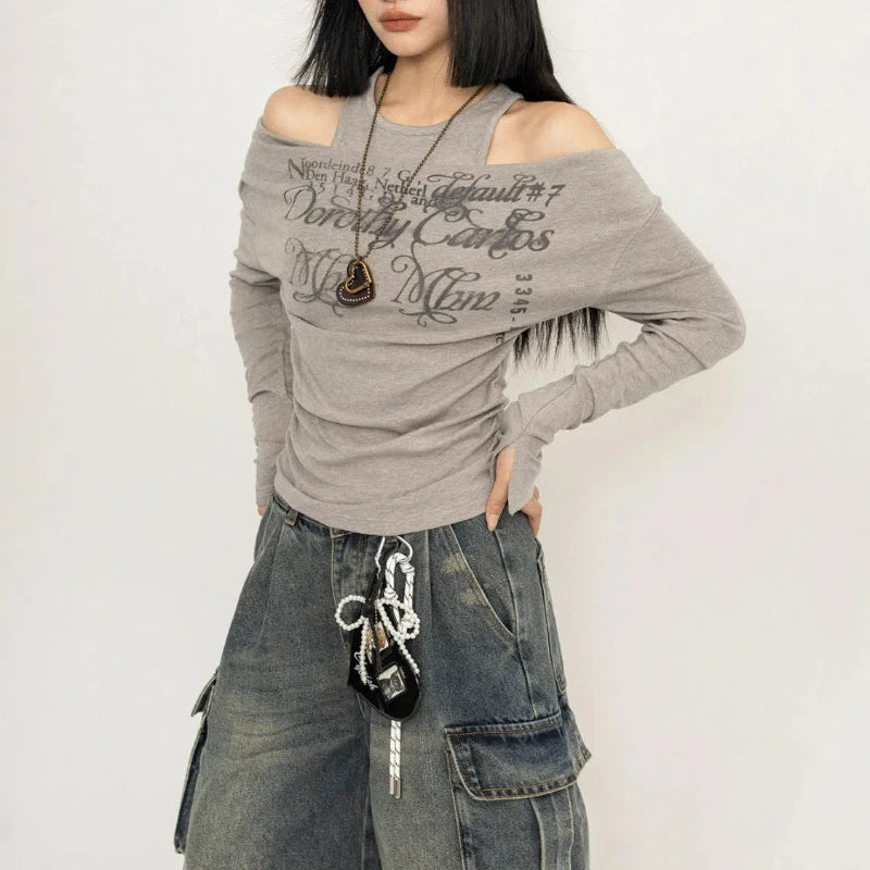 Y2K Graffiti Layered Top