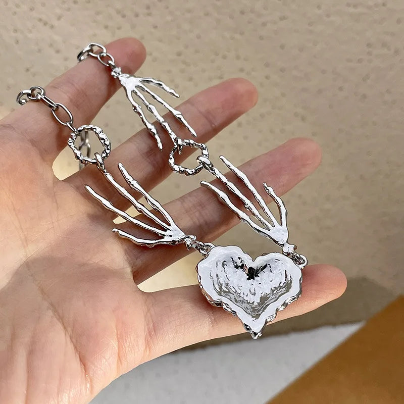 Crimson Shattered Heart Necklace