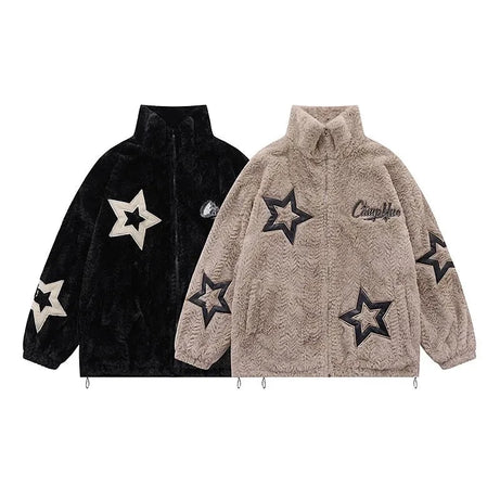2000s Star Embroidered Fleece Jacket