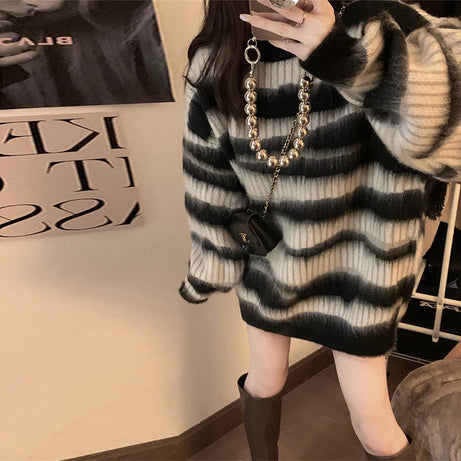 Monochrome Tie-Dye Oversized Sweater