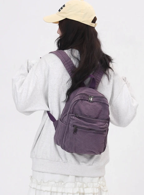 Lila Mini Canvas Ryggsäck