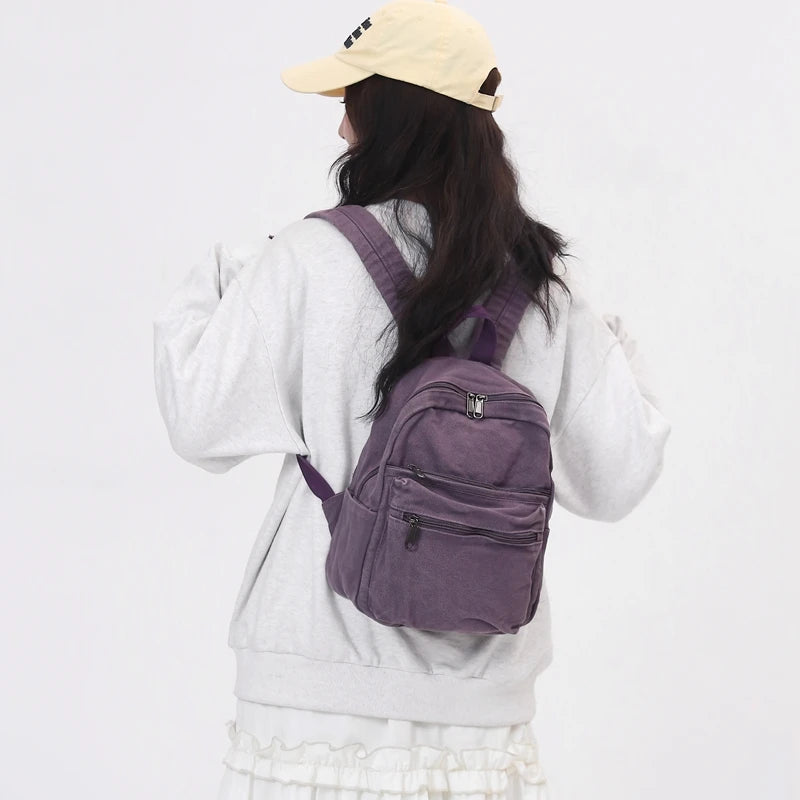 Lilac Mini Canvas Backpack