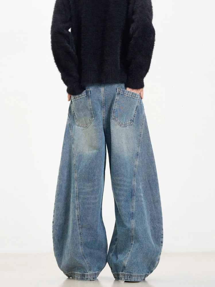Washed Blue Ultra Wide Leg Jeans