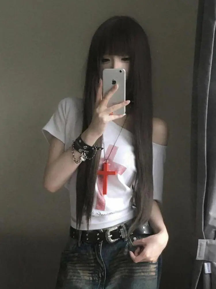 Fallen Faith Off-Shoulder T-Shirt