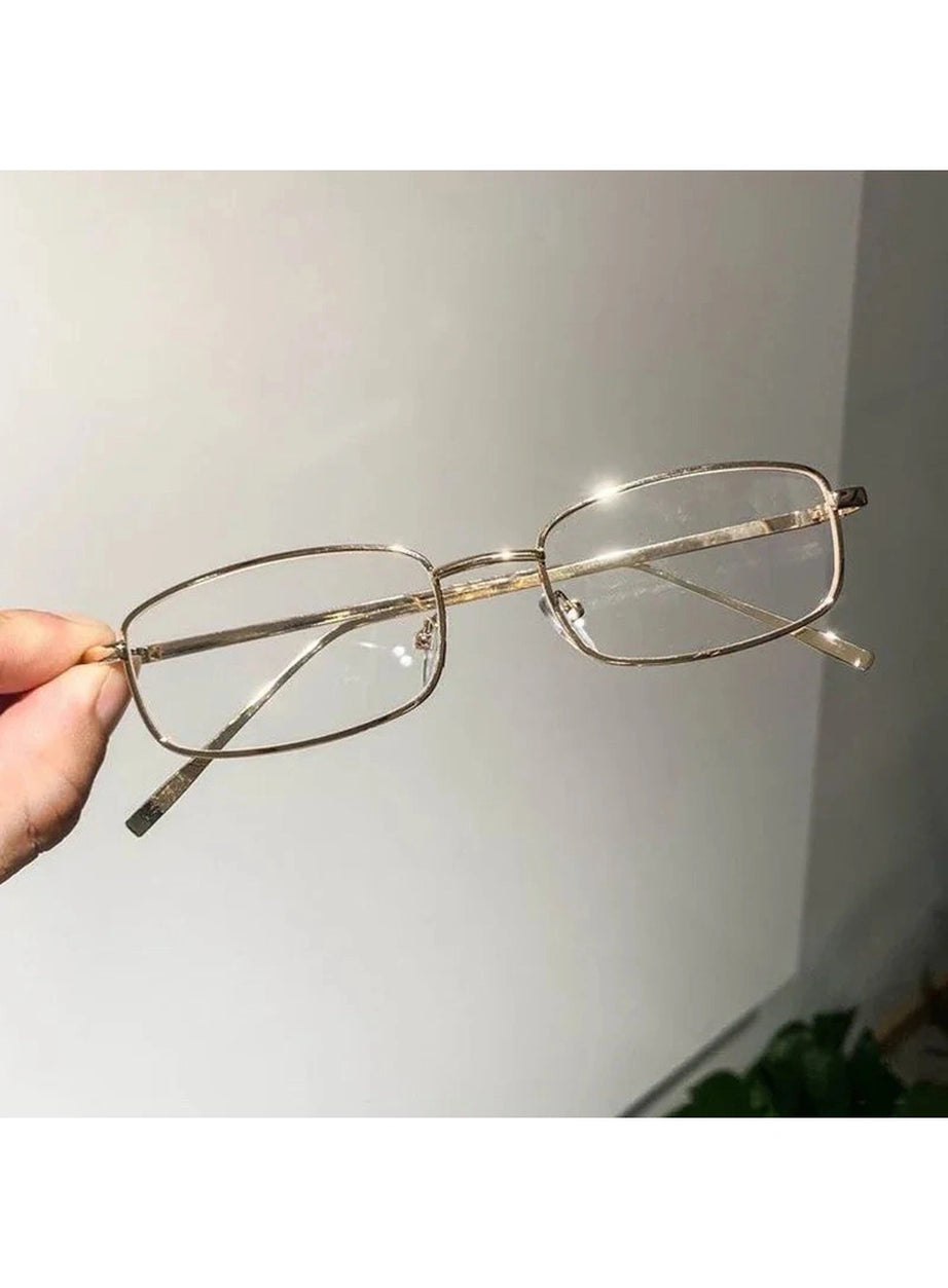 Y2k Harajuku Small Square Frame Glasses Women Retro Metal Eyeglasses Clear Reading Spectacle Blue Light Blocking Eyewear