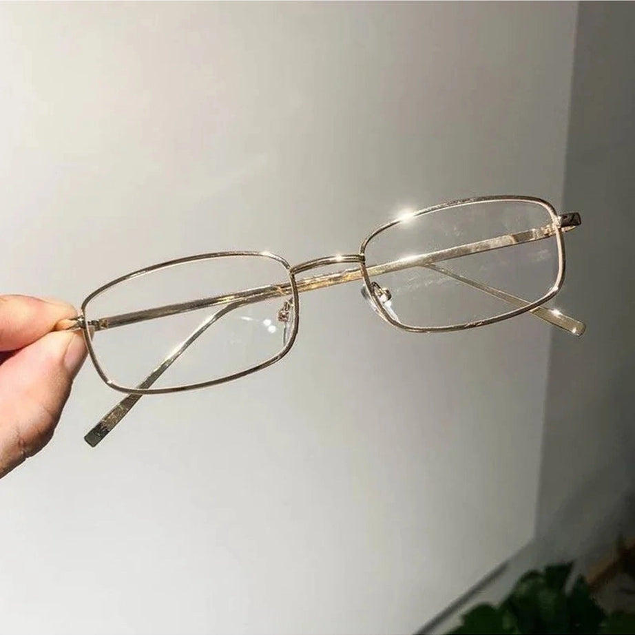 Y2k Harajuku Small Square Frame Glasses Women Retro Metal Eyeglasses Clear Reading Spectacle Blue Light Blocking Eyewear