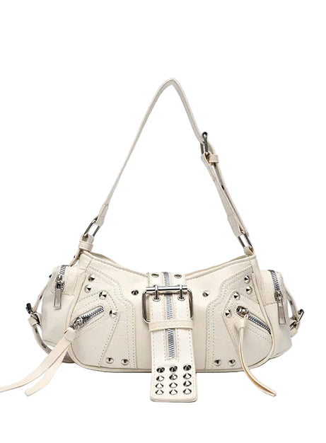 Riot Buckle Studded Shoulder Bag