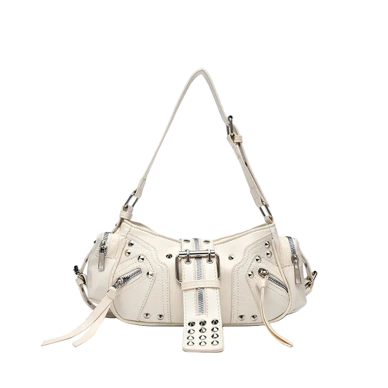 Riot Buckle Studded Shoulder Bag