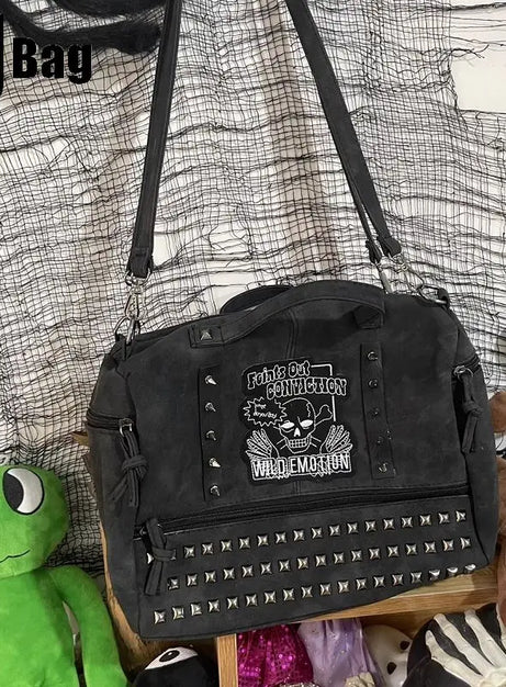 Dead Conviction Studded Shoulder Bag
