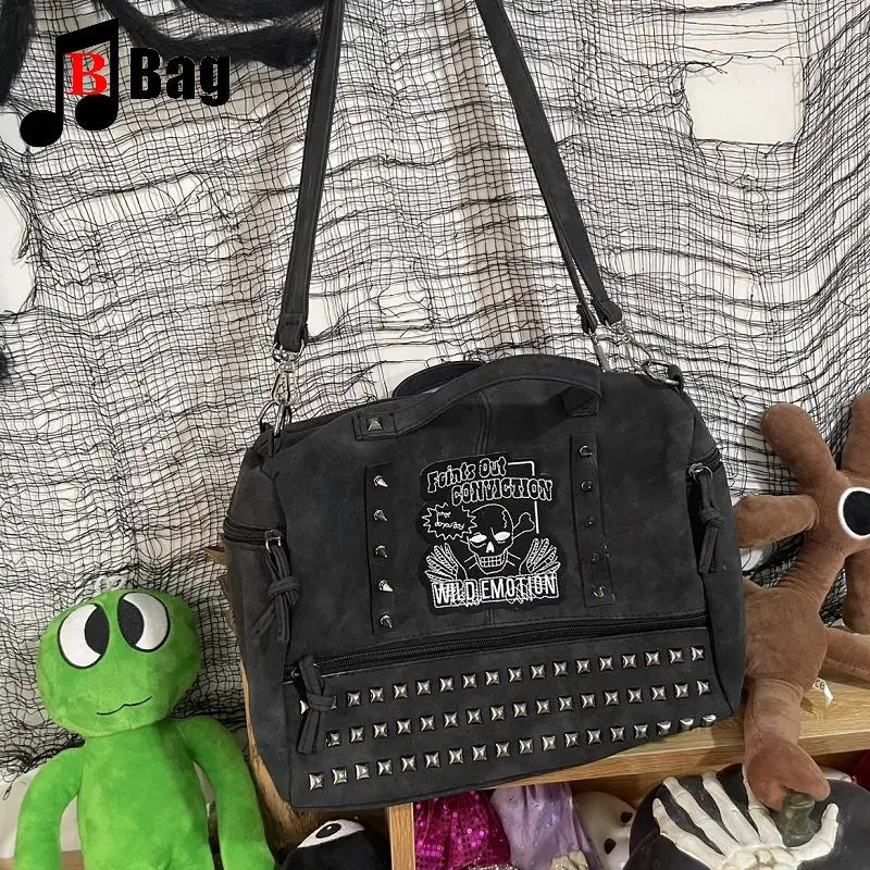 Dead Conviction Studded Shoulder Bag