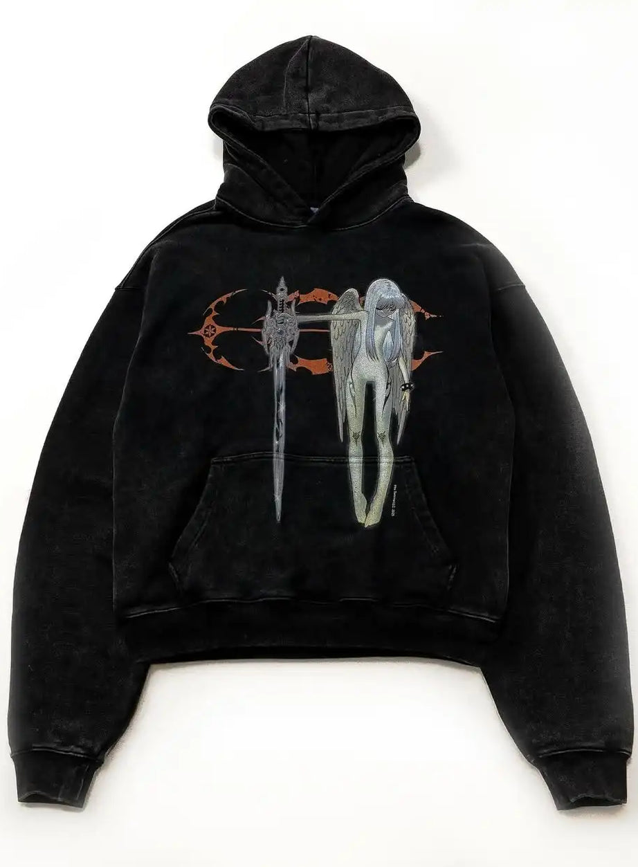 Dark Angel Sword Graphic Hoodie