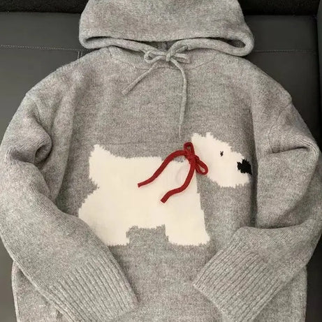 Cozy Polar Charm Knit Hoodie