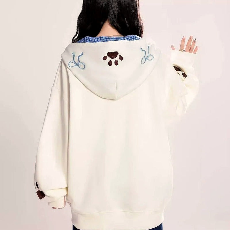 Y2k Embroidered Puppy Hoodie