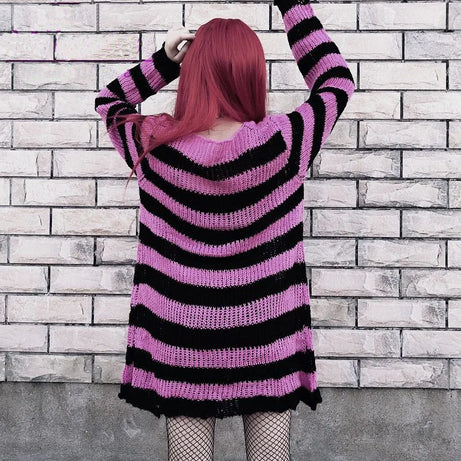 Grunge Candy Striped Sweater