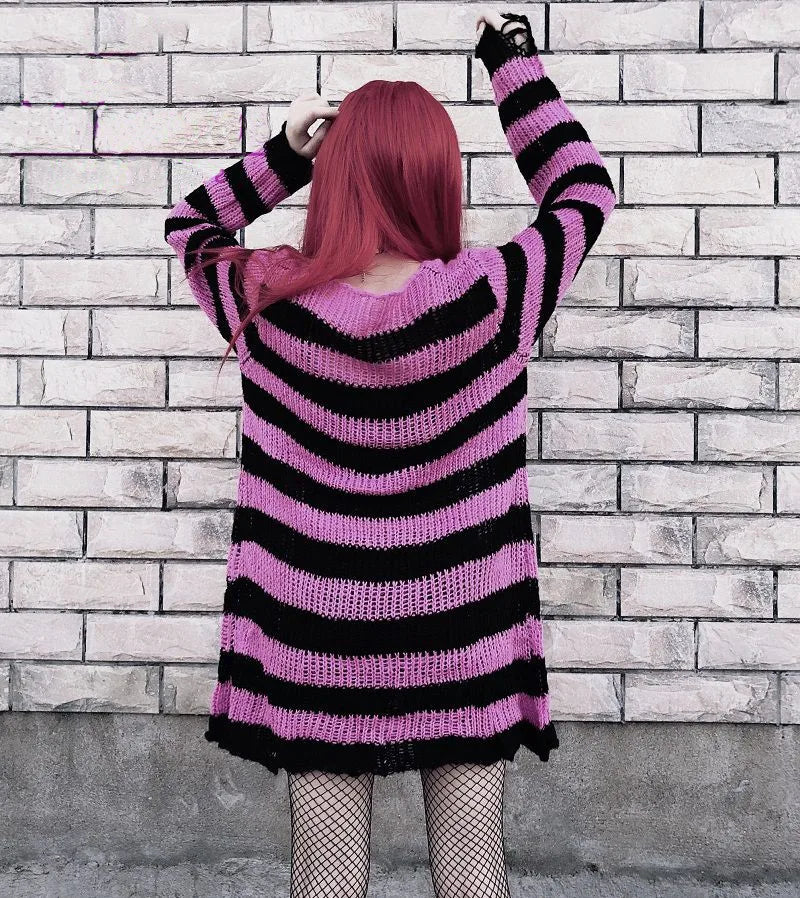 Grunge Candy Striped Sweater