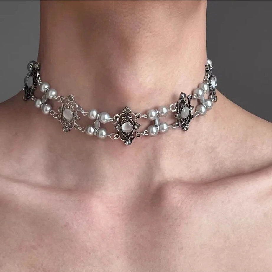 Spiked Heart Chain Choker