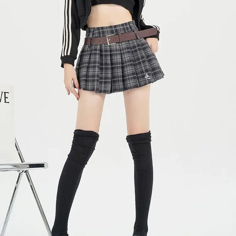 Mocha Grunge Pleated Skirt