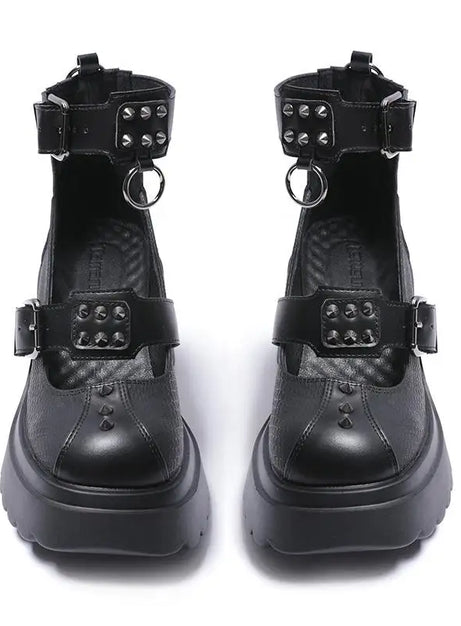 Spiked Ankle Strap Platform Heels Shoes