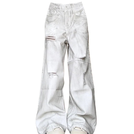 Frosted Distressed Cargo Jeans