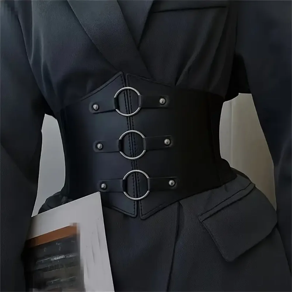 Obsidian Ring Buckle Corset Belt