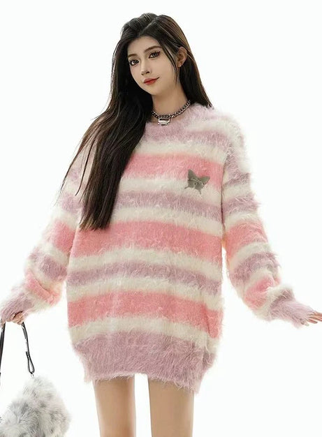 Devilcore Fluff Stripe Sweater