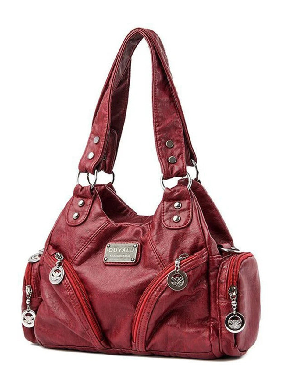 Midnight Zipper Accent Shoulder Bag