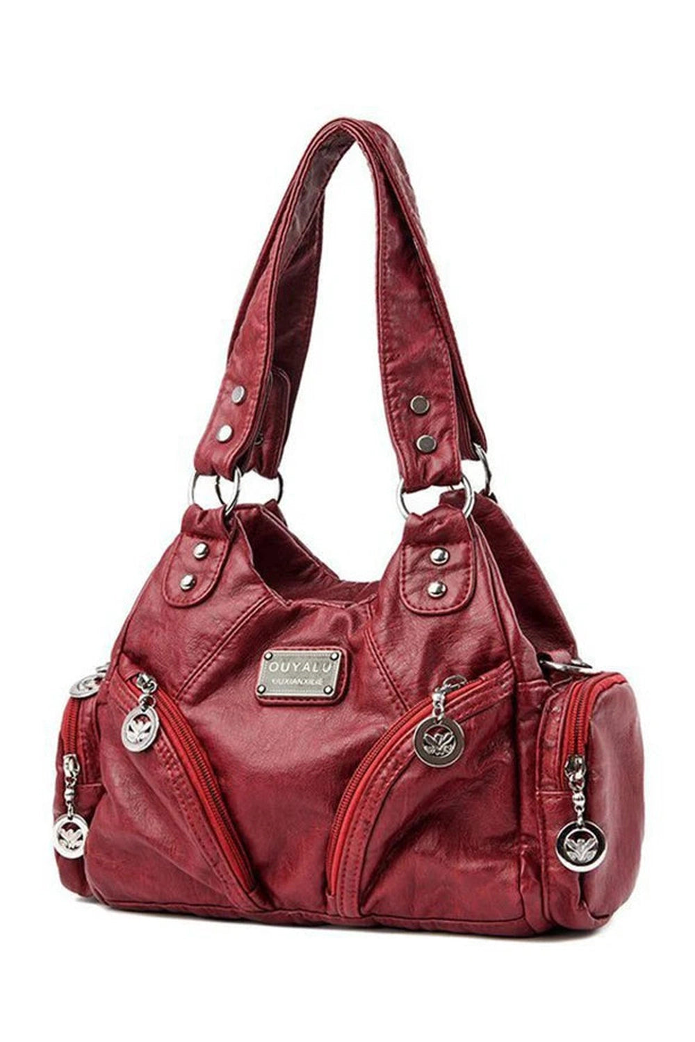 Midnight Zipper Accent Shoulder Bag