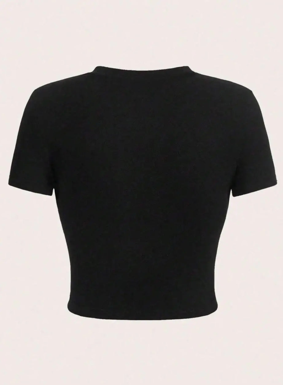 Money Talks Graphic Crop Top