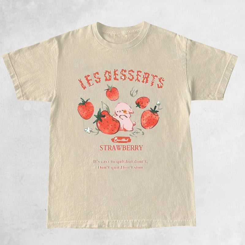 Strawberry Bunny Dessert T-Shirt