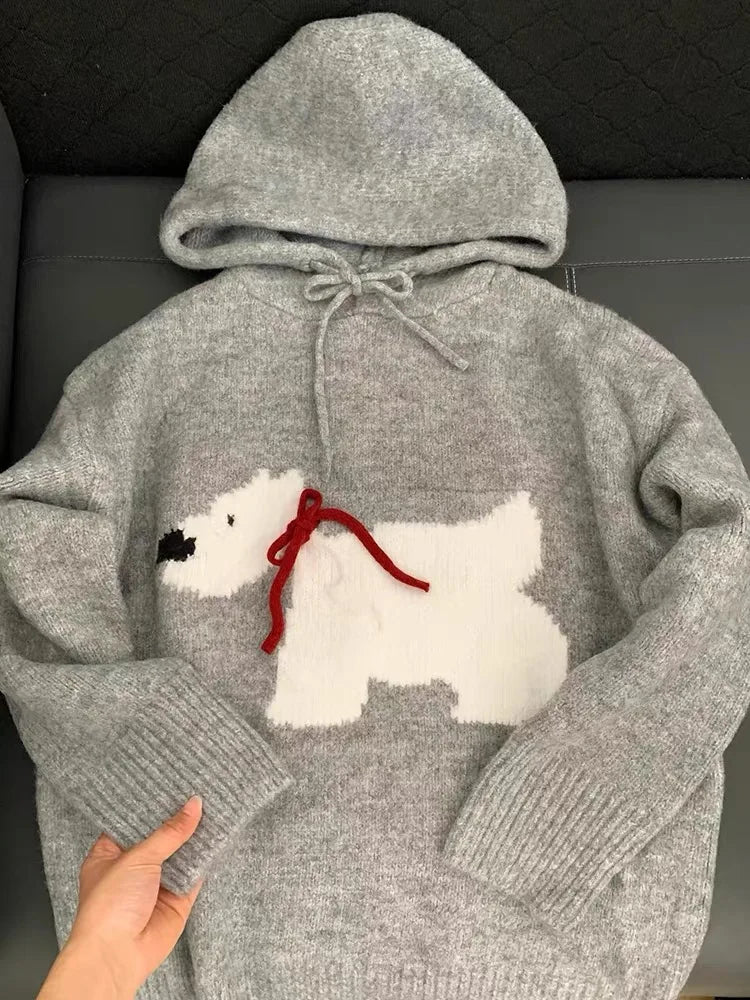 Cozy Polar Charm Knit Hoodie