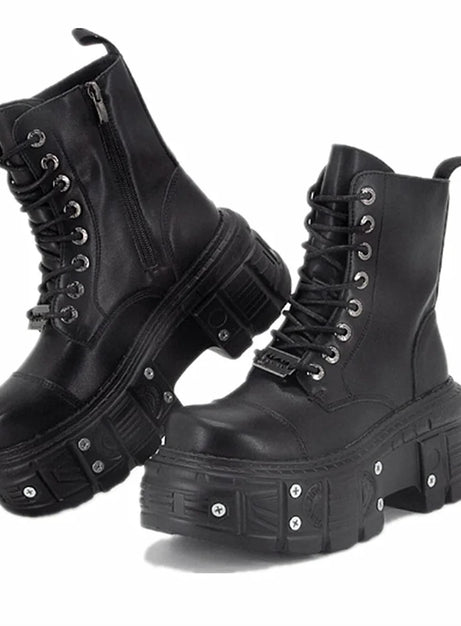 Neo-Punk Platform Combat Boots