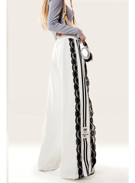 Ribbon Edge Lace Track Pants
