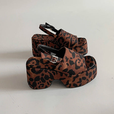 Wild Prowl Leopard Chunky Sandals