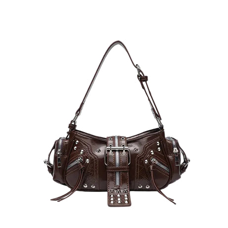 Riot Buckle Studded Shoulder Bag