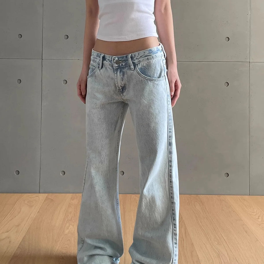 Frosted Skater Wide-Leg Jeans