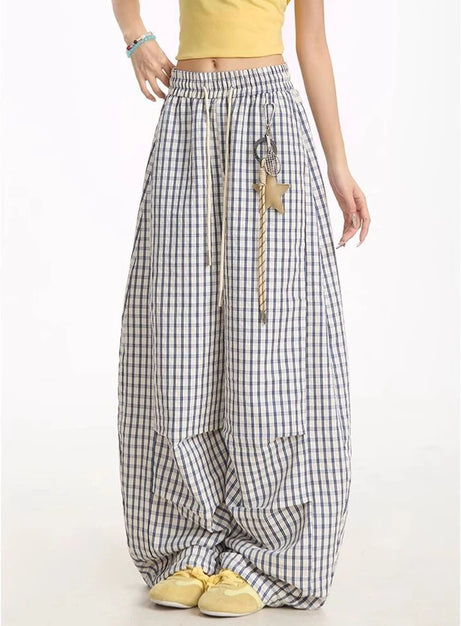 Cloud Check Parachute Pants