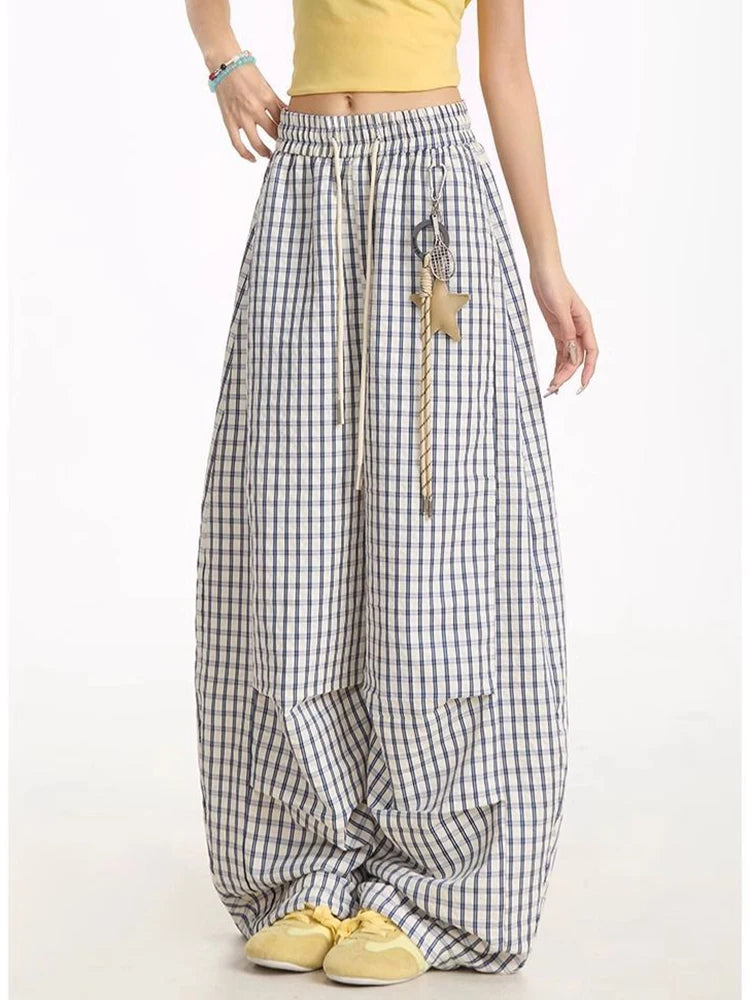 Cloud Check Parachute Pants