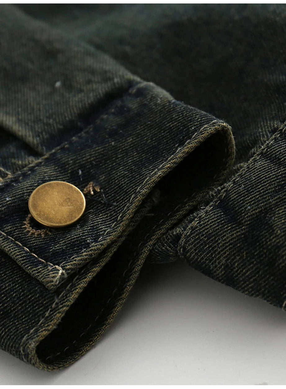 Y2k Distressed Midnight Denim Jacket