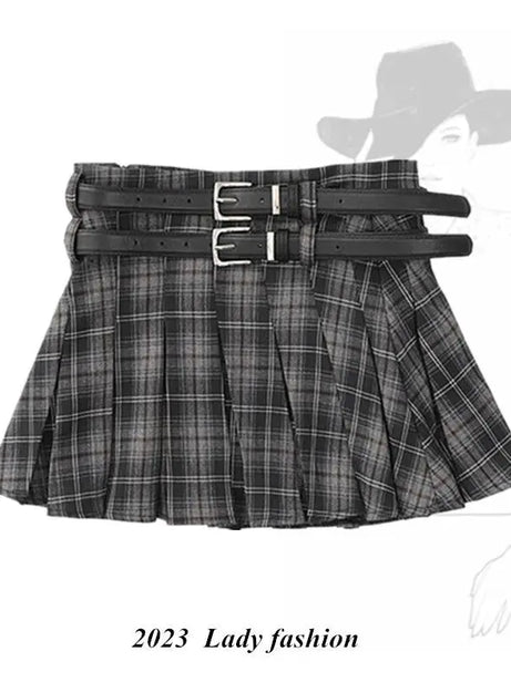 Mocha Grunge Pleated Skirt